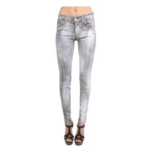 J Brand Coated Sutra Paint Splash Mid-Rise Skinny Jeans Brush Stroke Wash 29